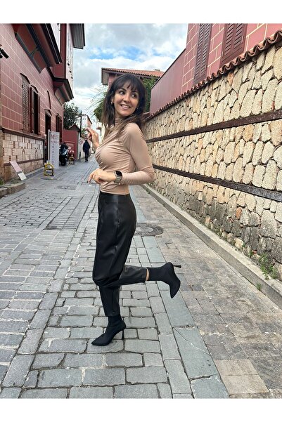 TİLLE Essy Sandy Kumaş Siyah Bluz