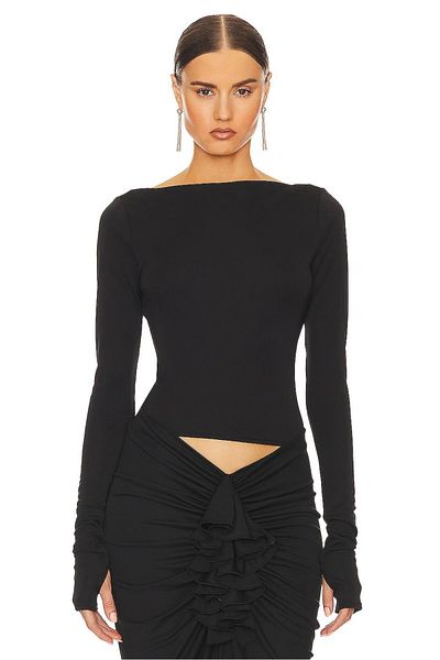 PERLAVİSTA Women's Finger Slip Back Low-cut Blouse
