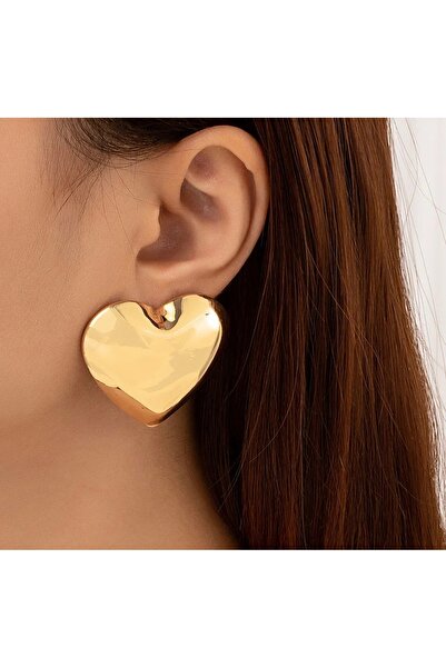 monalisatoka Gold BİG HEART Küpe (4Cm)