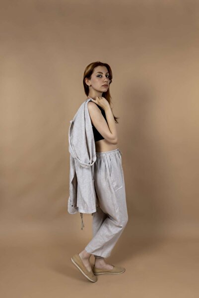 SARE ERKMEN λινό παντελόνι