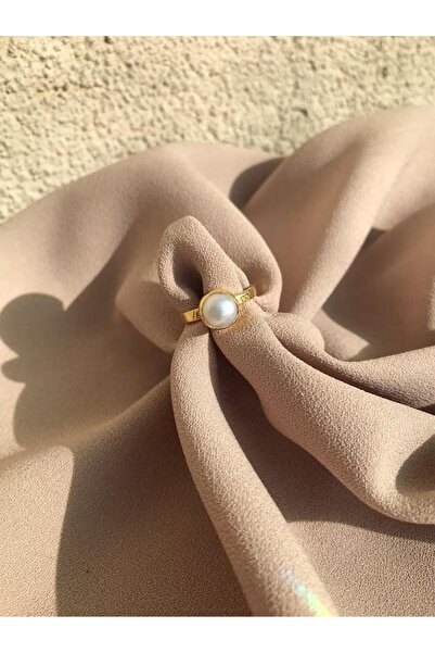 MiracleLivesGiftShop Mini İnci Yüzük, Doğal İnci Kadın Yüzük, Altın Kaplama Y...