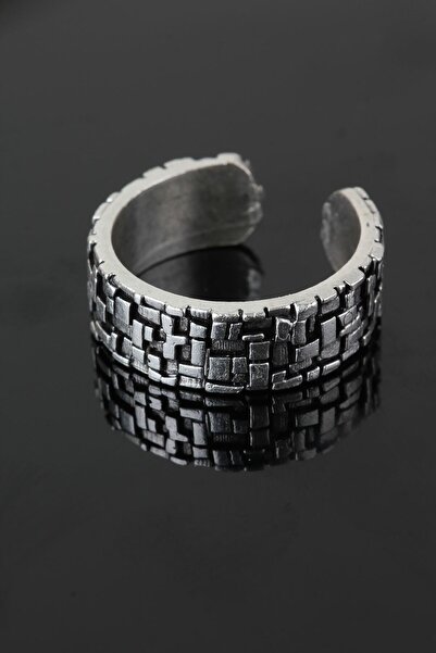 Genel Markalar Antik Oksit Gümüş Kaplama Ayarlanabilir Alyans Yüzük