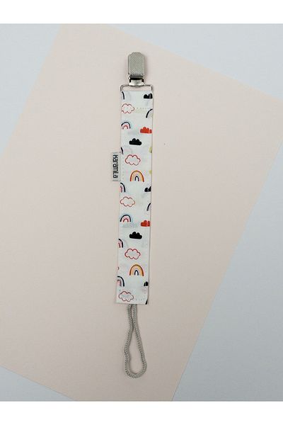 KARAMİLA Set of 3 Baby Pacifier Strap - Pacifier Chain - Cotton Fabric Pacifier Holder