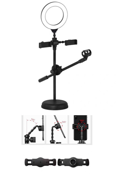ThenTech Profesyonel Aydınlatmalı Telefon Ve Mikrofon Tutuculu Ayaklı Tripod ...