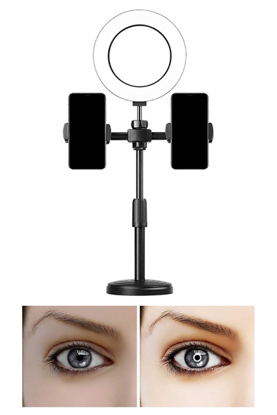 ThenTech Telefon ve Mikrofon Tutuculu Yuvarlak Ledli Tripod