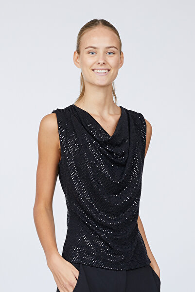 Sister's Point Black/Black Blouse For Women / Girls