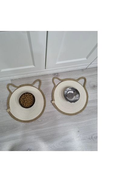 İP EV DEKOR Feeding Mats for Cats and Small Breeds 2 Pieces 28x28 Cm