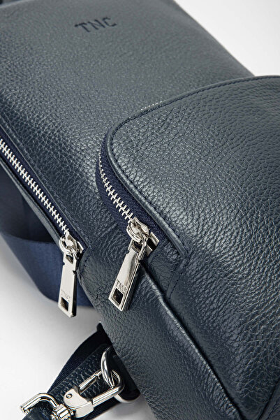 Tamer Tanca Чоловіча сумка з натуральної шкіри, синього кольору