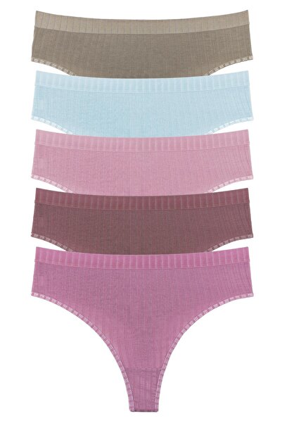 Sensu Női kordbársony, puha színű 5 részes tanga bugyi szett - Kts4015