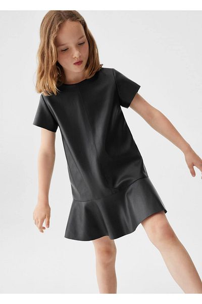 MANGO Kids Δερμάτινο φόρεμα