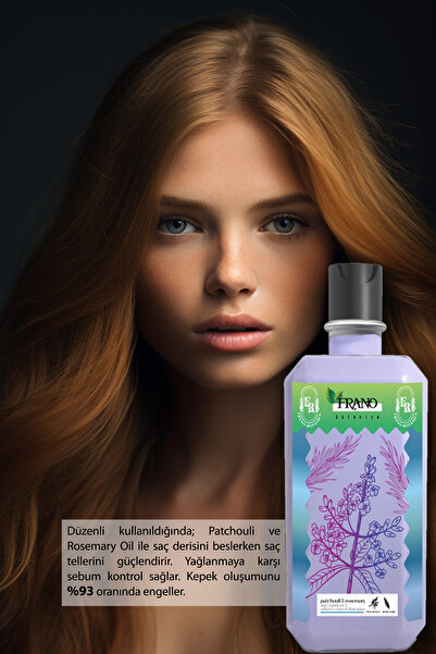 FRANO Kepek Önleyici Paçuli ve Biberiye Yağı Özlü Parabensiz Bitkisel Bakım Şampuanı 400 ml Anti Dandruff