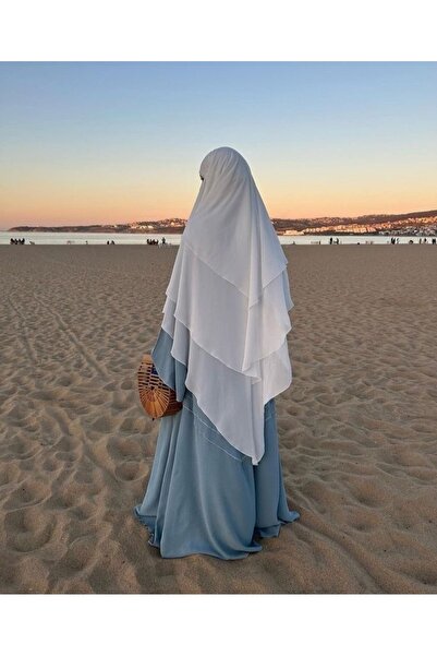 SAVANNAHSTAR Chiffon souffle shawl with ready veil four-string medina silk