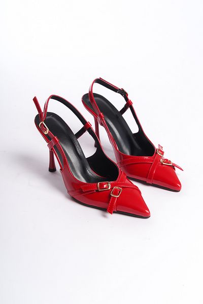 SİLAR SLR 2565 AYES Two Buckle Sletto Heeled Shoes