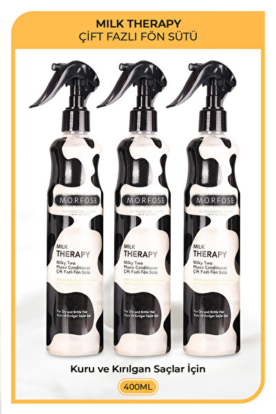 Morfose Milk Therapy Saç Bakım Fön Suyu 400 ml 3 Adet