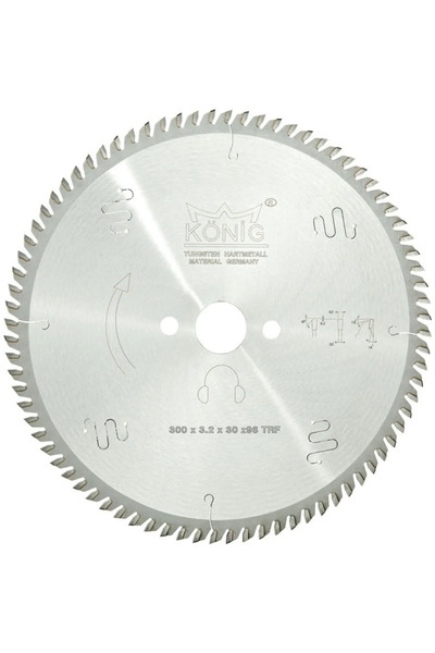 König KÖNİG TRFS DİŞLİ ELMAS UÇLU HASSAS KESİM DAİRE TESTERE 300X3.2X30Z96 TRFS