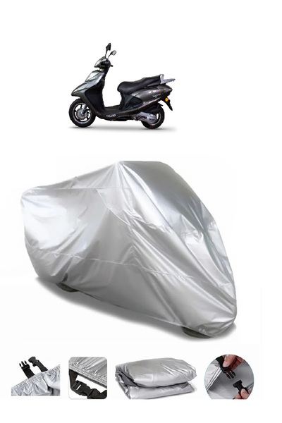 AUTOLION مشمع دراجة نارية باللون الرمادي متوافق مع Falcon Dolphin 100 عالي ال...