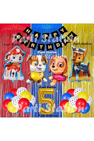 Parti Station Paw Patrol Balon Set 5 Yaş Paw Petrol Marshall Chase Skye Rubbl...