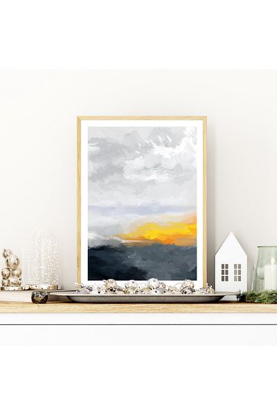 Dekorsiahome Ζωγραφική με ξύλινο πλαίσιο Sunset