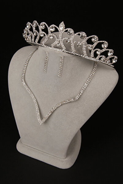 Limelia Parlak Vendi Model Zarif Parla Kristal Taşlı Abiye Kolye Küpe Seti Ve...