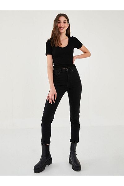 Geppetto High Waist Black Slim Fit Vintage Denim Jeans
