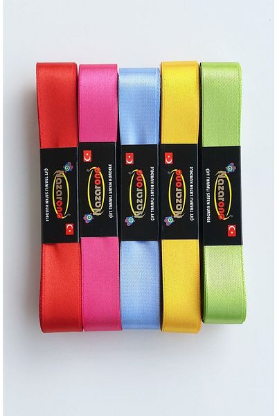 Aker Hediyelik Panglică Satin 2 Cm Culori Mixte 5 Bucăți Modele Noi