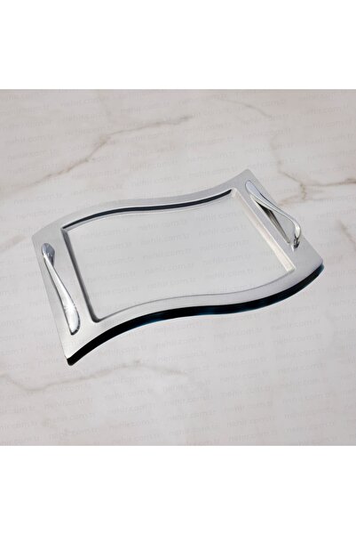 Nehir 50 x 32 Lara Sade Çay Tepsi - 50x31 cm Çok Renkli Paslanmaz Çelik 1 Parça