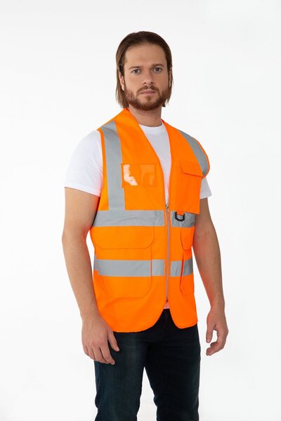 İZBENLİ سترة هندسية تنفيذية برتقالية مميزة