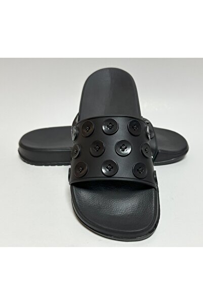 GEZER Anatomical Sole Button Detailed Soft Plastic Extra Light Women's Pool Sea Beach Home and Street Slippers