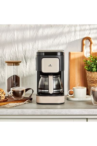 Karaca Aroma Automatic Water Tank 2 In 1 Filter Coffee and Tea Brewing Machine Beige (With Gift)