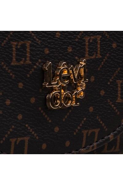 Levidor Brown Small Size Monogram Women's Wallet