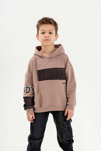Gold Class Kidswear Момчешки суичър с три нишки от 100% памук и качулка