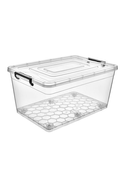RNL04 70 Liter Plastic Transparent Storage Box with Wheels - 1142 10