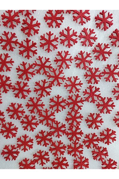 Pinartatolye Christmas Ornament Red Snowflake - 50 Pieces