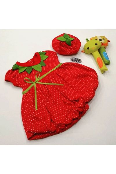 Babyrico Girl's Red Strawberry Dress