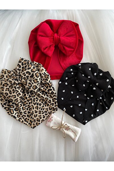 MASALBABY Kız Bebek Saç Bonesi Seti / Yeni Doğan Bebek Hediyelik