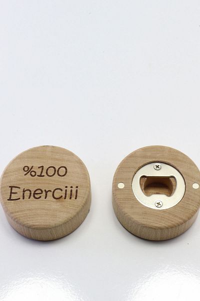 Monchi Wooden Opener, Magnetized Beer / Soft Drink Opener Model:3 100% Energy