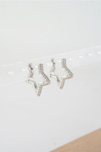 By Zeyna Aksesuar Zircon Stone Special Design Women's Earrings - Minimal Set of 2