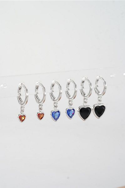 By Zeyna Aksesuar Women's Vip Ser Heart Model 6-Piece Earring Set