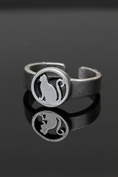 Genel Markalar Ayarlanabilir Alyans Yüzük Antik Oksit Gümüş Kaplama yüzük