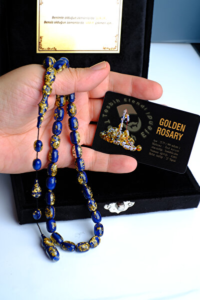TESBİHEFENDİ Cutie premium cu particule de aur, mărgele de rugăciune certificate