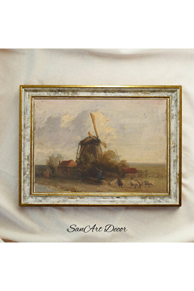 Sanart Uramljena vintage slika, uljana slika, uokvirena slika, umetnički deko...