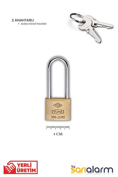 Yuma Long Hook Brass (Stainless Body) Padlock 40 Pieces