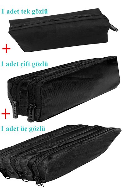 Stok CITY 3-Piece City Pencil Case Single Compartment Double Zipper Pen Holder Three Compartment Pencil Bag