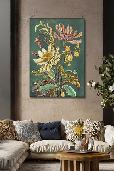 DECORIO HOME Zarif Çiçekler Kanvas Tablo - Duvar Tablosu - Canvas Tablo Duvar...