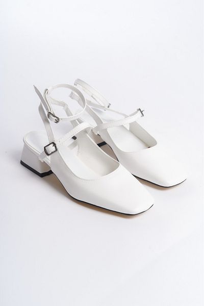 SEREL35SHOES Women's Heeled Shoes Open Back Square Toe Short Block with Helmet