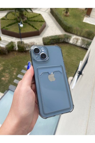SEM STORE iPhone 15 Compatible Transparent Silicone Case with Card Holder