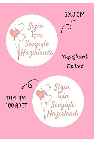 anka design Made with Love for You / Thank You Themed Packaging Sticker Label 3x3 cm (100 Pieces)