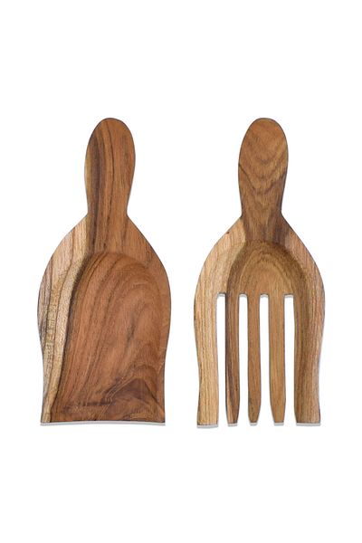 Hedicaret Wooden Salad Serving Set Small Spatula and Fork
