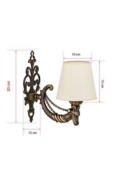 DEDE SINGLE ANTIQUED CADENA SCONCE WITH CREAM COLOR HAT
