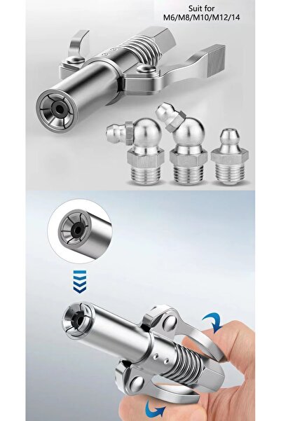 Depolife Mandallı Kilitlemeli Gres Pompası Kelebek Gres Yağı Basma Doldurma T...